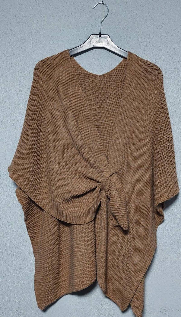 Beige kleurige poncho