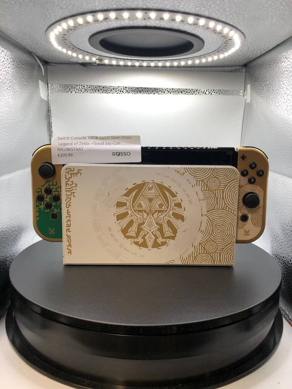 Switch Console, 64GB OLED (geen doos) Legend Of Zelda + Goud Joy-Con