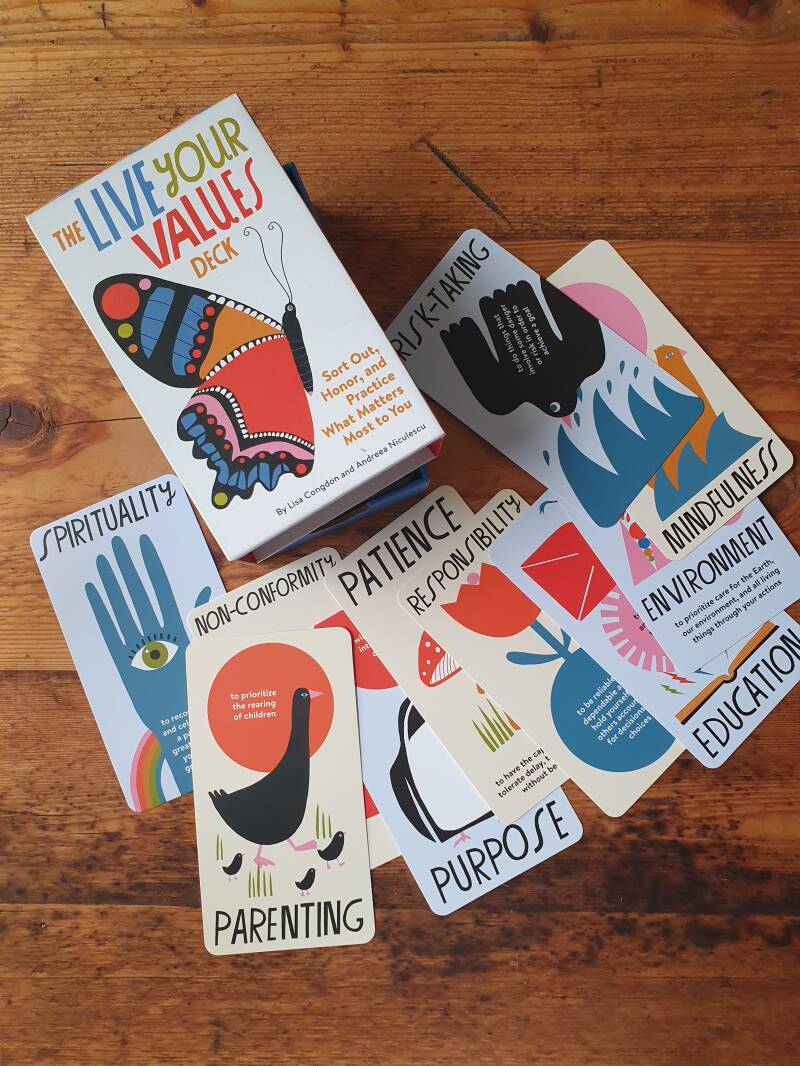 Live your values deck cards, with different values presented