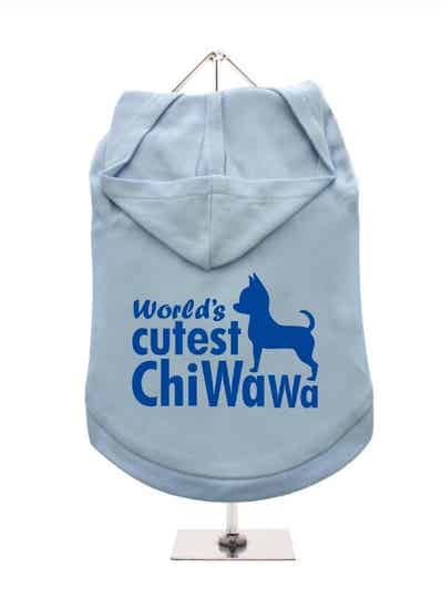Hondenhoodie UrbanPup World's Cutest ChiWaWa Blue 19 cm