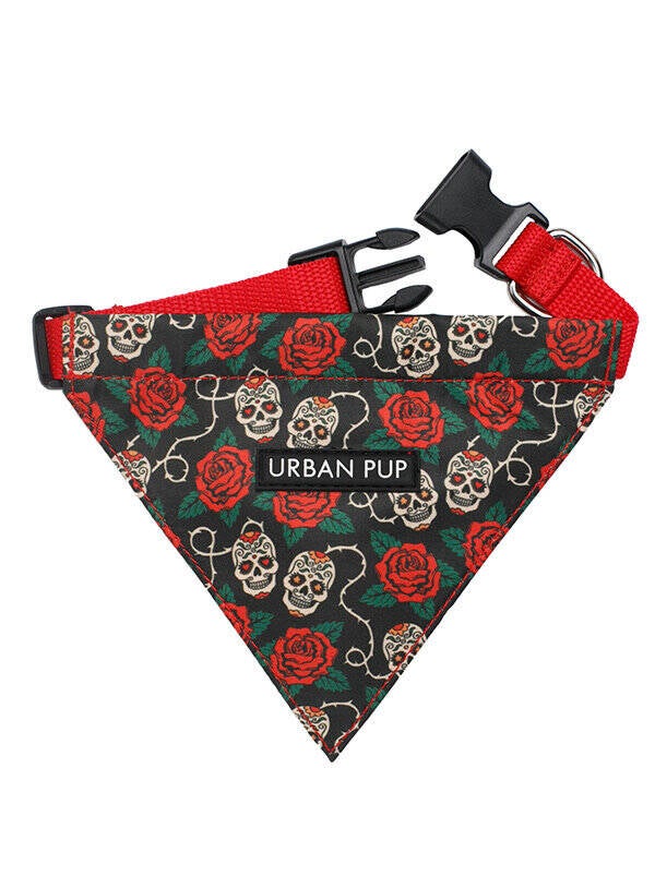 UrbanPup Bandana Skull and Roses 33-40 cm M