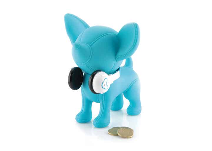 Whaa Whaa Doggybank Chihuahua Goes Music spaarpot blauw
