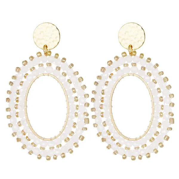 Oorbellen White boho