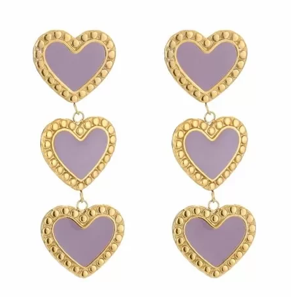 Oorbellen Lavendula hearts