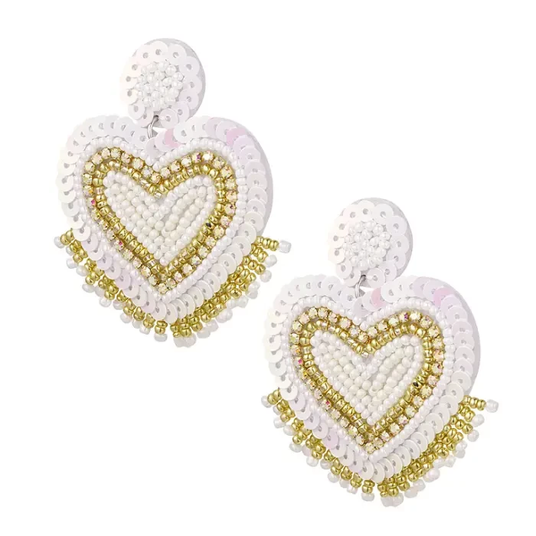 Oorbellen Biggest white heart