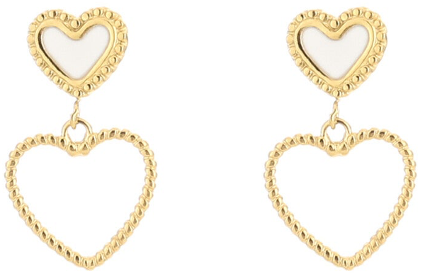 Oorbellen white gold heart