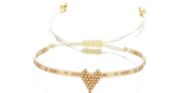 Armband GOLD HEART BEADS