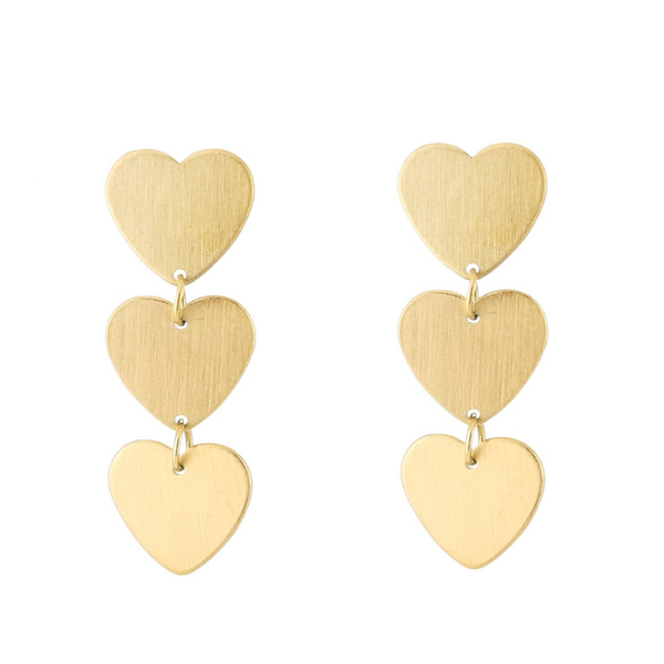 Oorbellen Three small hearts