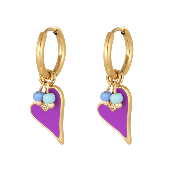 Oorbellen Purple heart