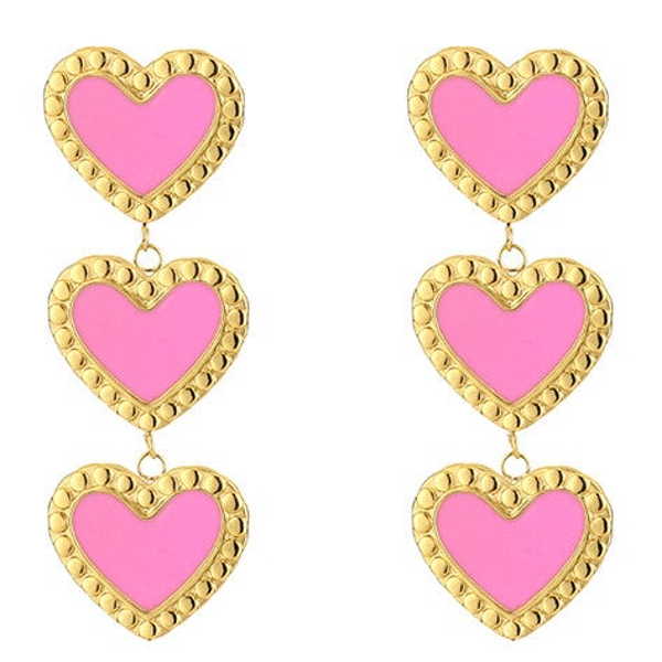 Oorbellen Pink hearts