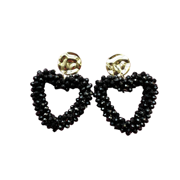 Oorbellen lief hartje zwart