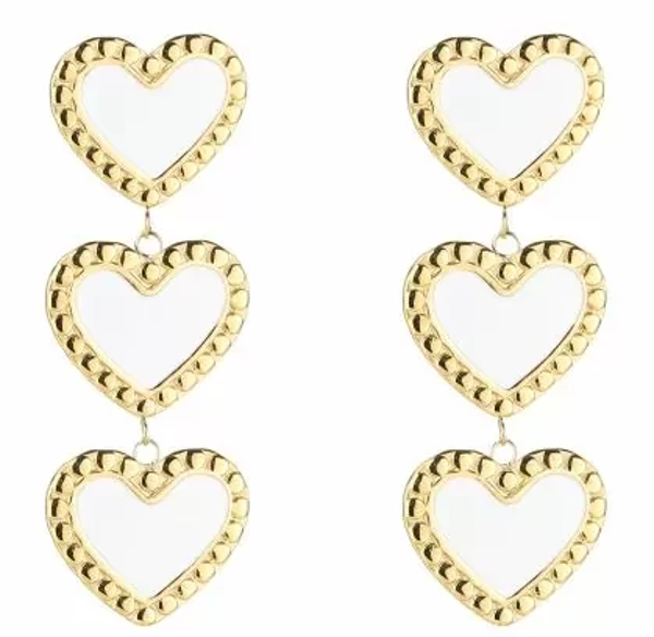 Oorbellen White hearts