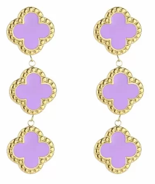 Oorbellen Lila klavers
