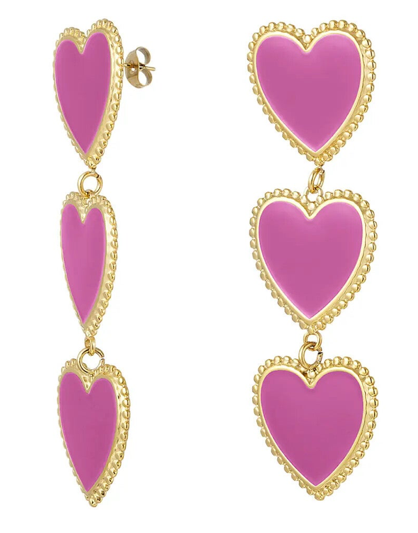 Oorbellen Pink hearts