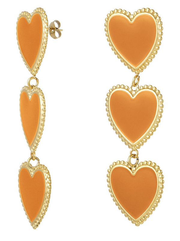 Oorbellen Orange hearts
