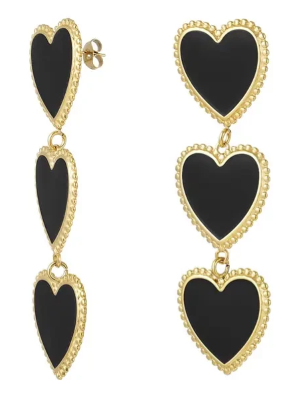 Oorbellen Black hearts
