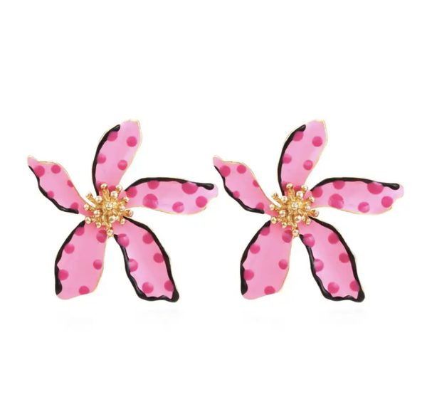 Oorbellen Pink flower