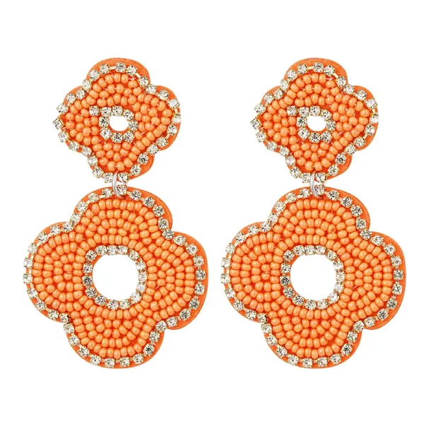 Oorbellen Orange double flower