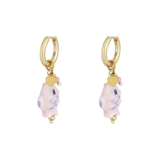 Oorbellen Fish vibe rose