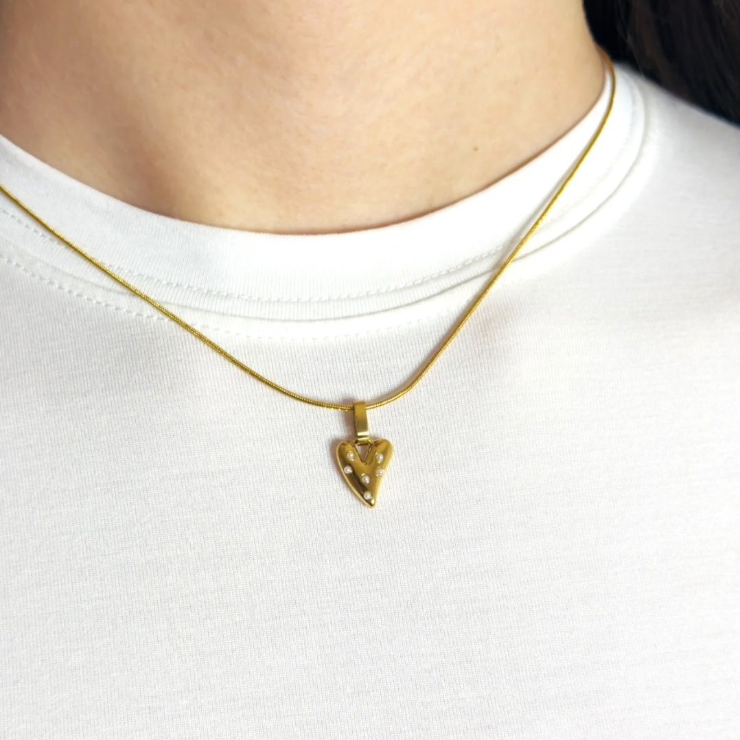 Ketting Pearl heart