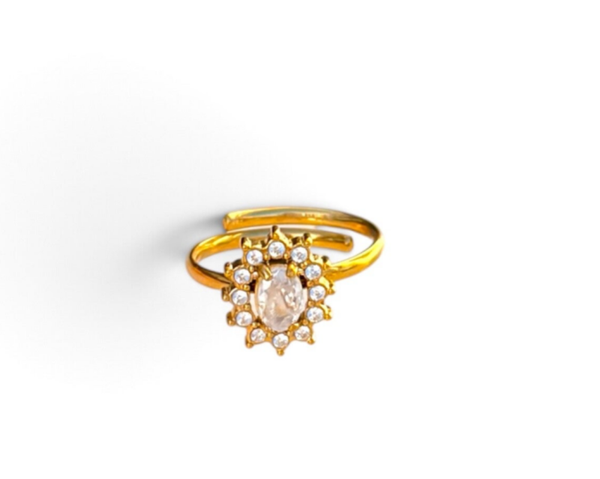 Vintage Oval Sunburst Ring