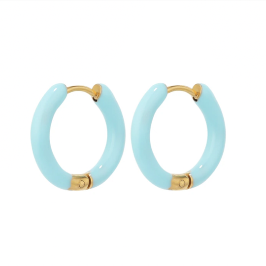 Oorbellen Light Blue cirkel