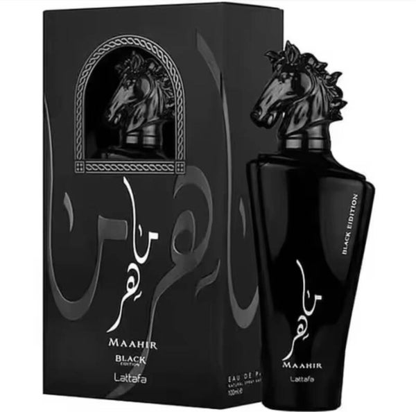 MAAHIR BLACK ÉDITION– Lattafa Perfume Oriental Especiado Unisex, Intenso y Elegante