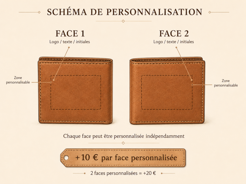Schema de personnalisation Portefeuille en cuir - LADD&Cie-