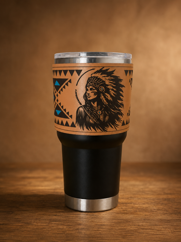 Travel Mug thermique avec habillage cuir personnalisé