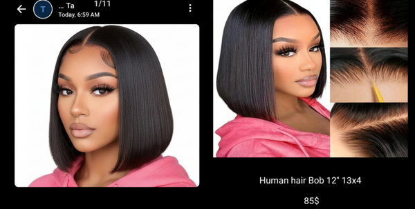 BOB , 12'' , 13X4 , 100% NATURAL