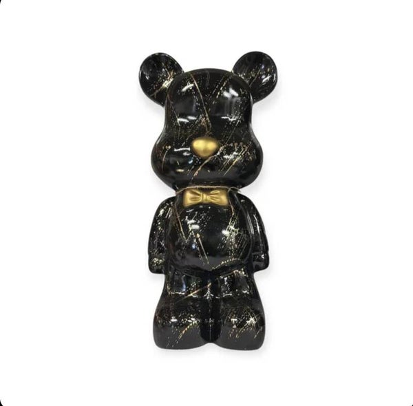 Teddybeer XXL staand - zwart met goud
