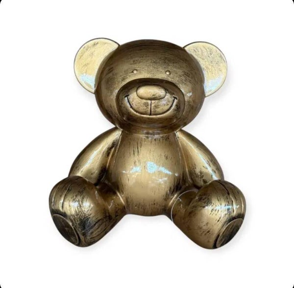 Zittende Teddybeer-goud - 35 cm