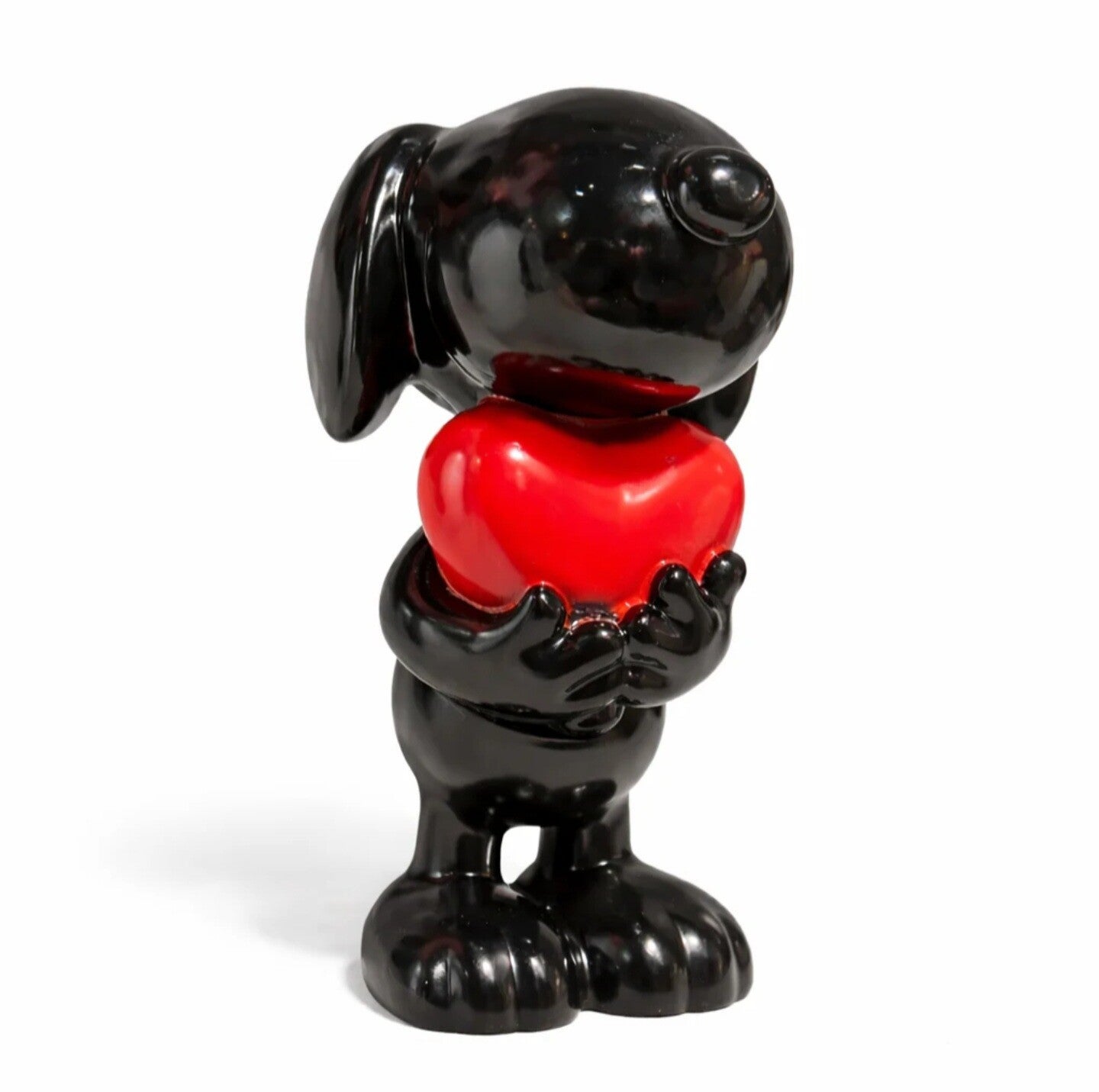 Decoratie  hond zwart met hart - Modern beldje