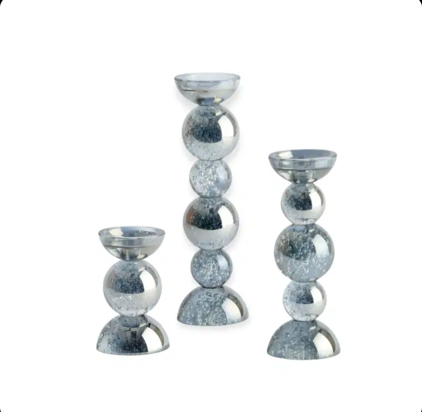 Kandelaars Light &Living - Glazen kandelaar set van 3 - smoke