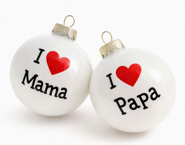 Weihnachtskugeln Set Mama & Papa