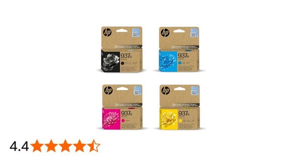 HP 937e EvoMore High Capacity Multipack - Full Set of 4 Ink Cartridges (Original)