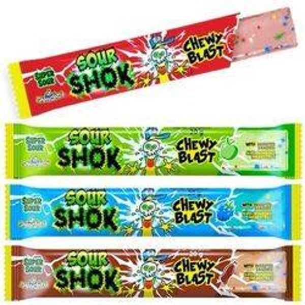 ⚡🍬 Sour Shok – Chewy Blast (Pâte à mâcher)