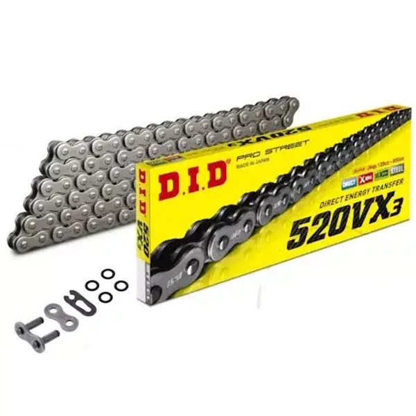 DID X-RING MOTORCYCLE DRIVE CHAIN 520 VX3 118L
