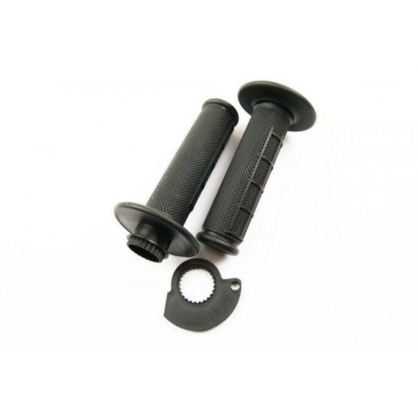 LOCK ON GRIP SET 17-22 KTM HUSQ 2-STROKE, HALF WAFFLE SOFT BLACK, ODI STYLE, FIR