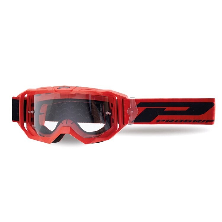 VISION GO TEAR OFF GOGGLE RED CLEAR LENS