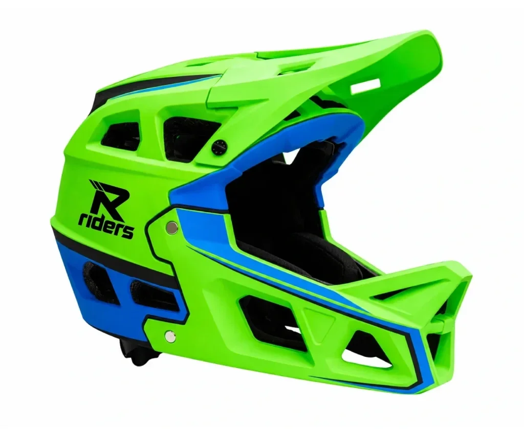 R-Riders Kids MTB Helmet Full Face - Green