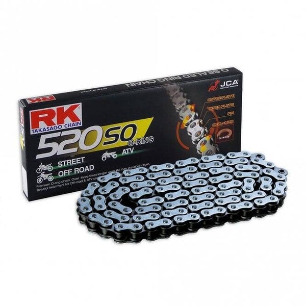 RK 520 SO self coloured O Ring chain complete with clip link OFF ROAD USE
