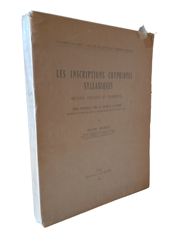 Les inscriptions chypriotes syllabiques - Olivier Masson