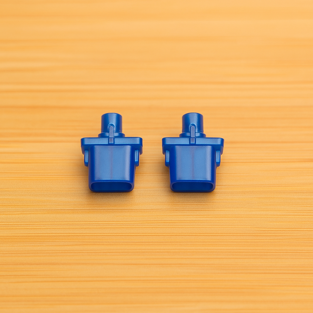 Option & share knoppen doorzichtig blauw