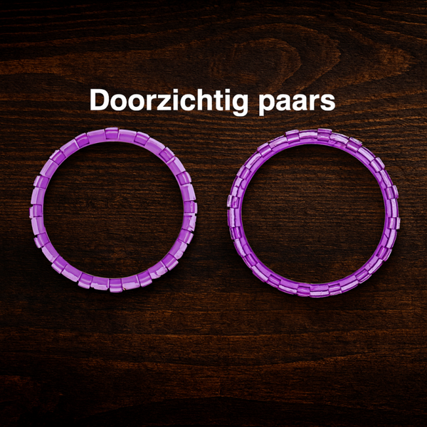 Joystick ring doorzichtig paars