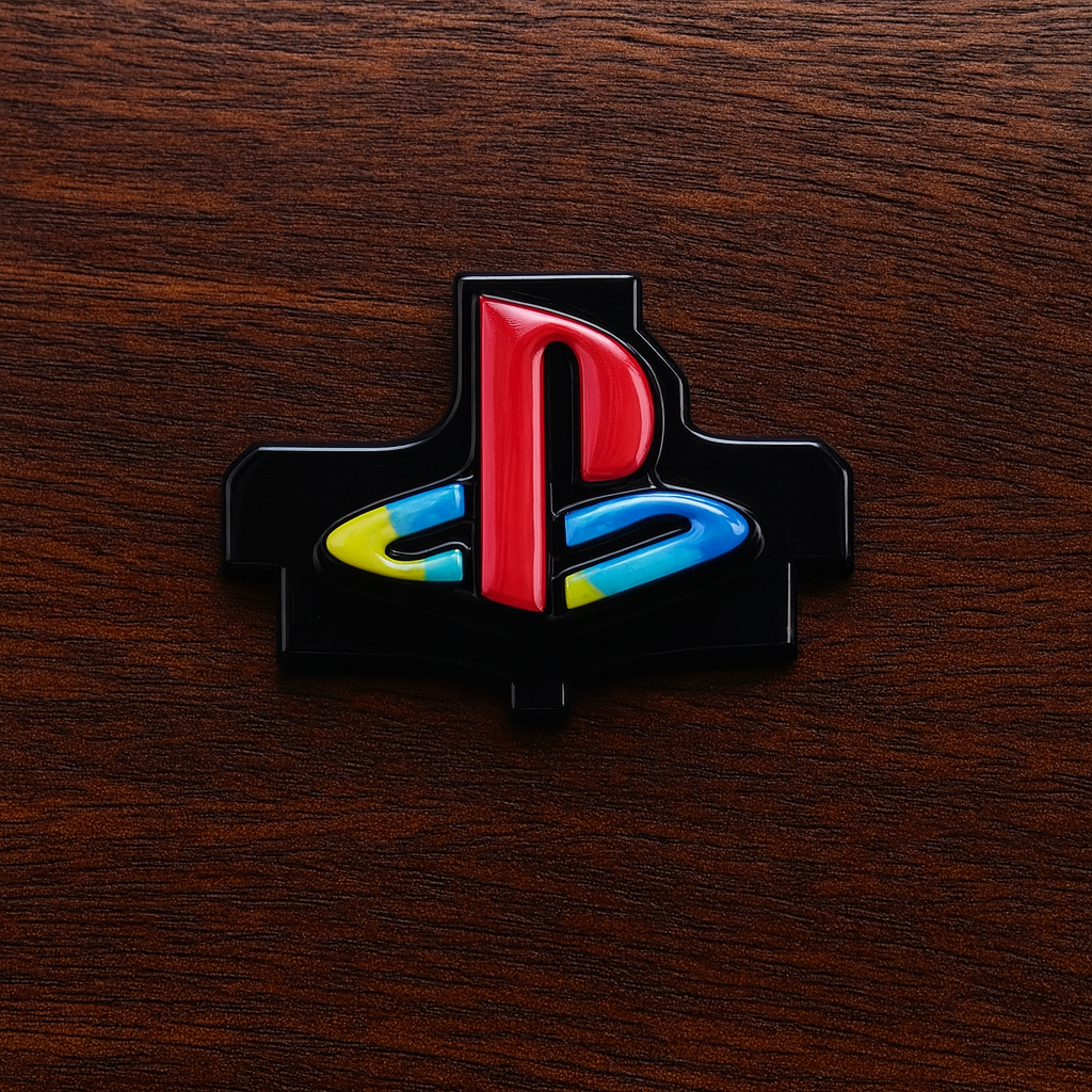 Playstation logo knop oud zwart