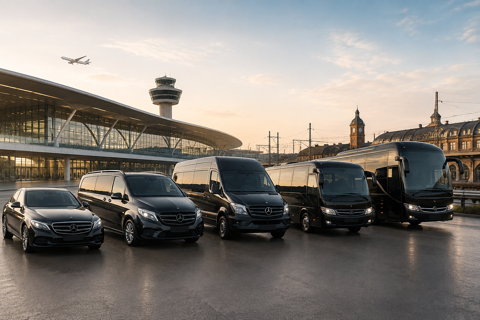 Limousine, Van, Minibus, Minicar, autocar et bus avec chauffeur Cully -  Transfert aéroport