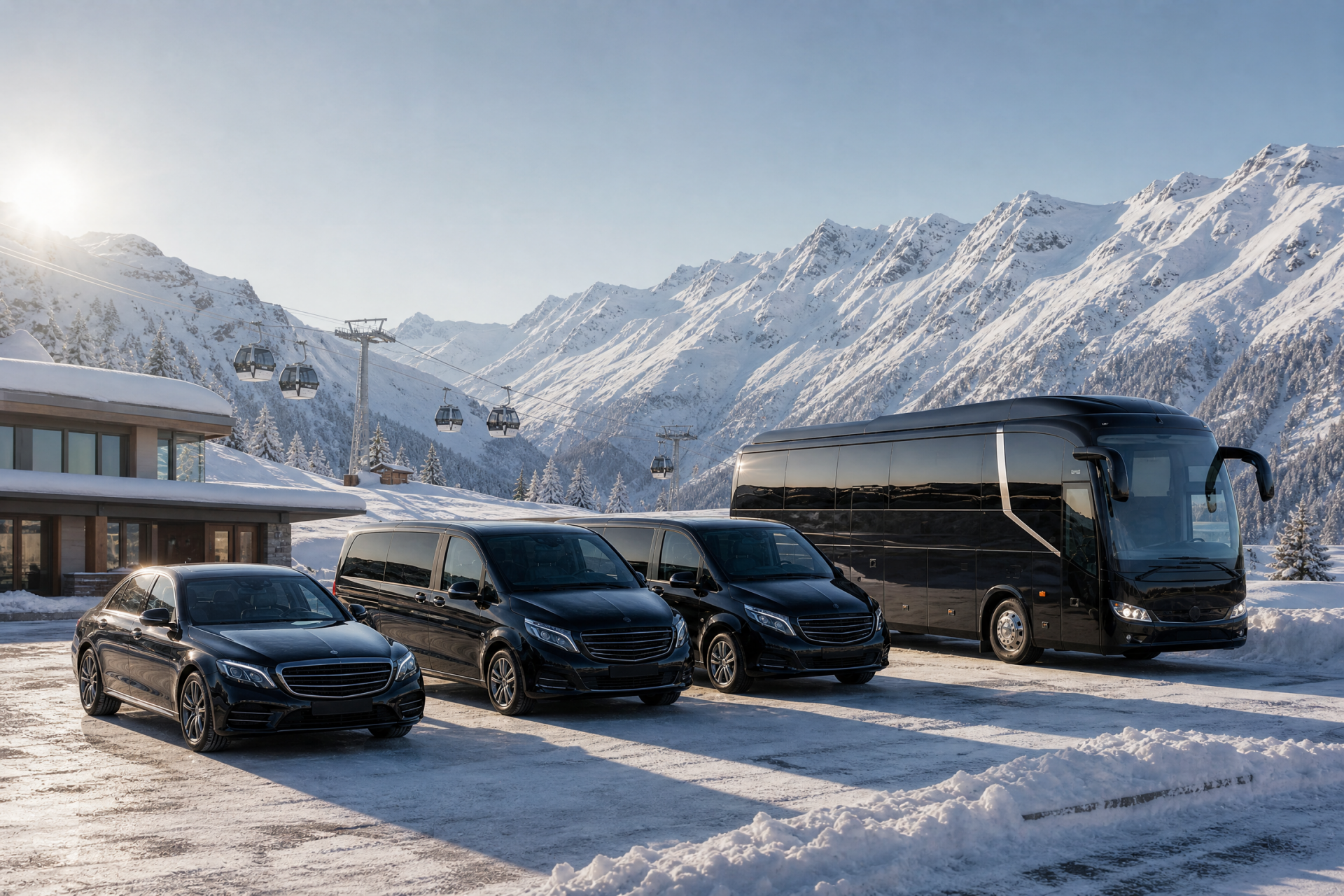 Limousine, Van, Minibus, Minicar, autocar et bus avec chauffeur Oron-la-Ville- Transfert ski