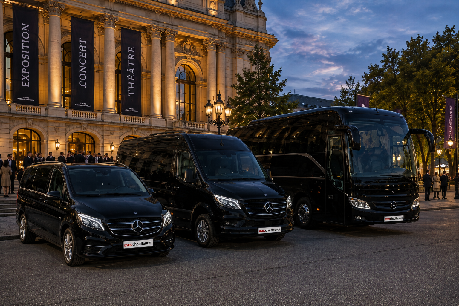 Location de véhicules avec chauffeur en Suisse - Van, Minibus, Minicar, Autocar, bus. Visite