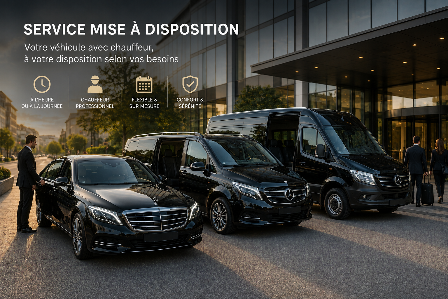 Mise à disposition avec chauffeur limousine berline van minibus autocar bus minicar Sion